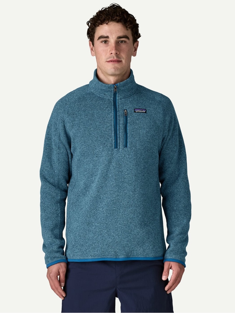 Patagonia Men's Teal Blue Quarter-Zip Fleece Pullover